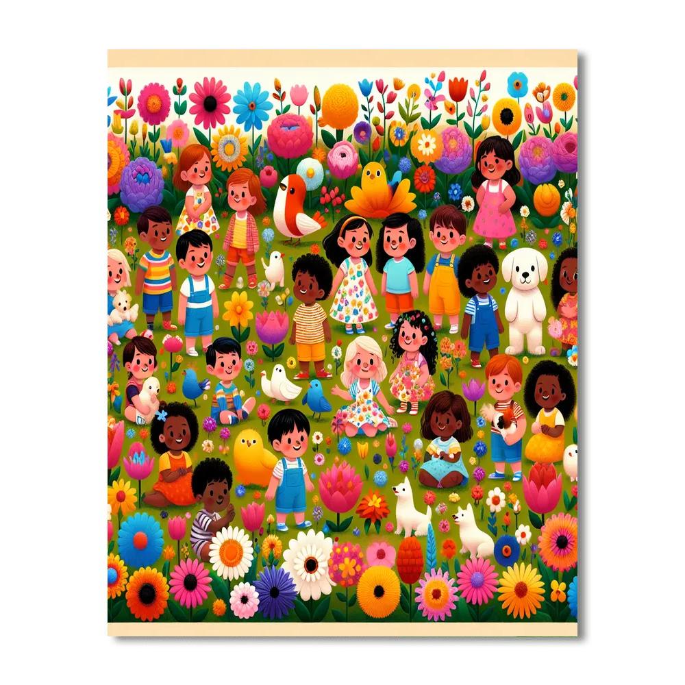Flower Festival Frolic Paint By Numbers Art