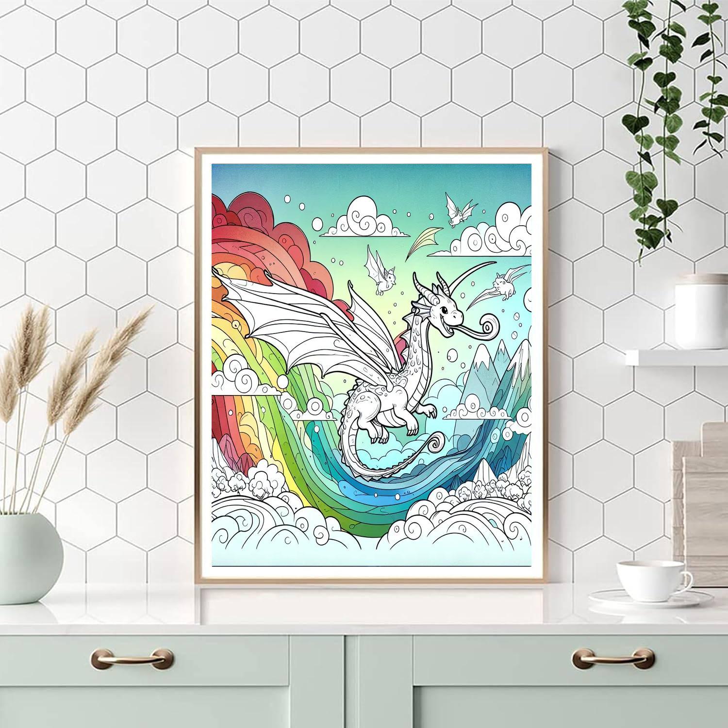 Dreamy Dragon Realm Painting By Numbers Kit
