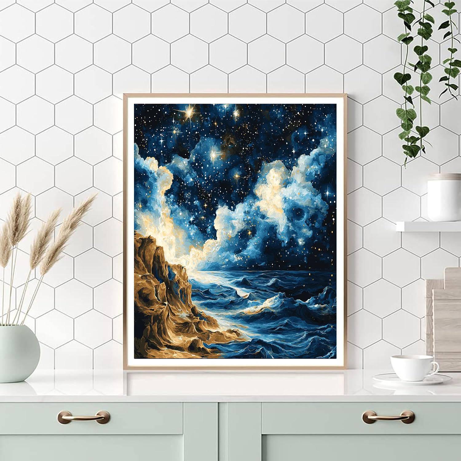 Michelangelo Inspired Nature's Cosmic Ballet  Paint By Color