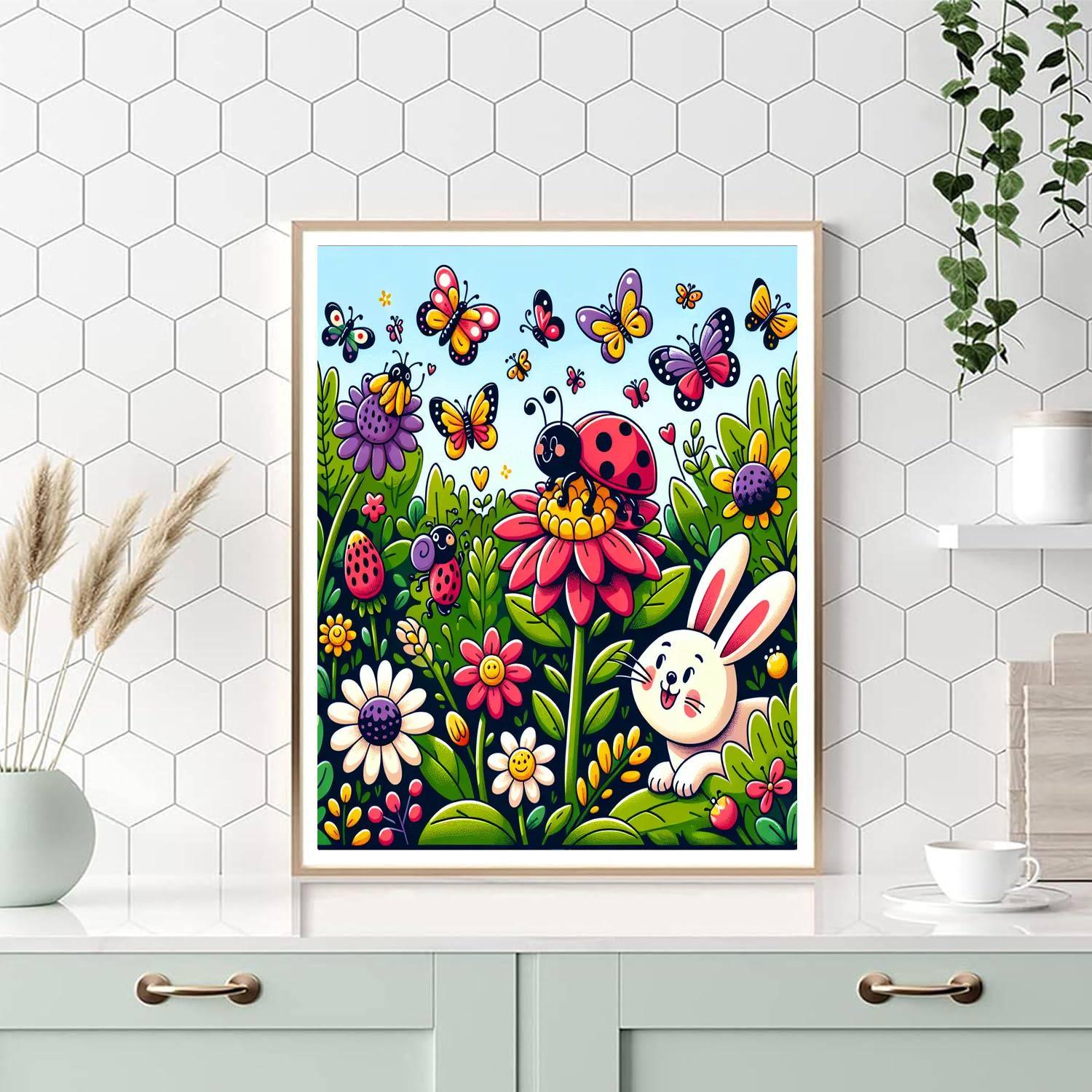 Cute Critters In The Garden Painting By Numbers Kit