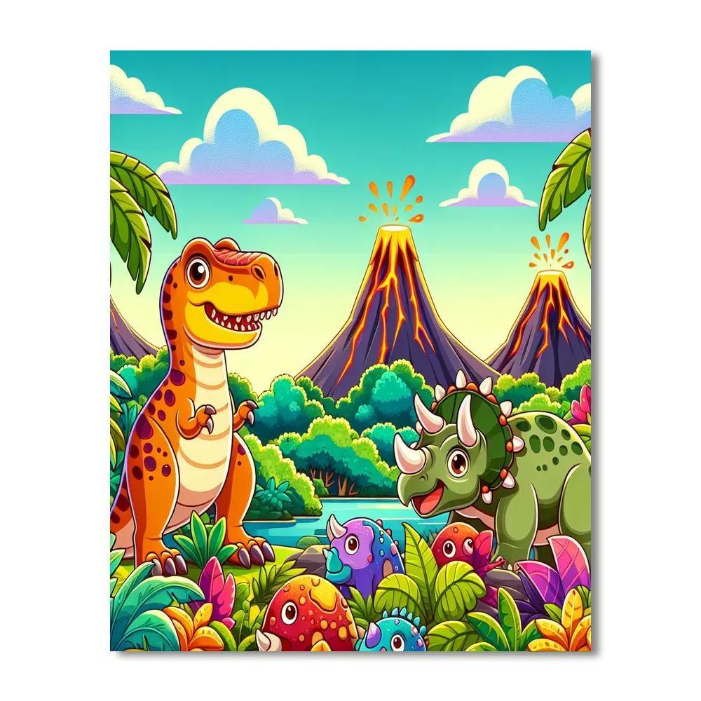 Magical Dinosaurs Numbered Painting Kits