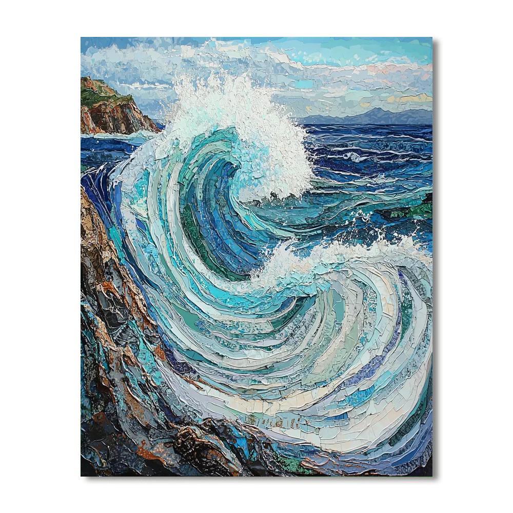 Michelangelo Inspired Elemental Waves  Paint By Numbers