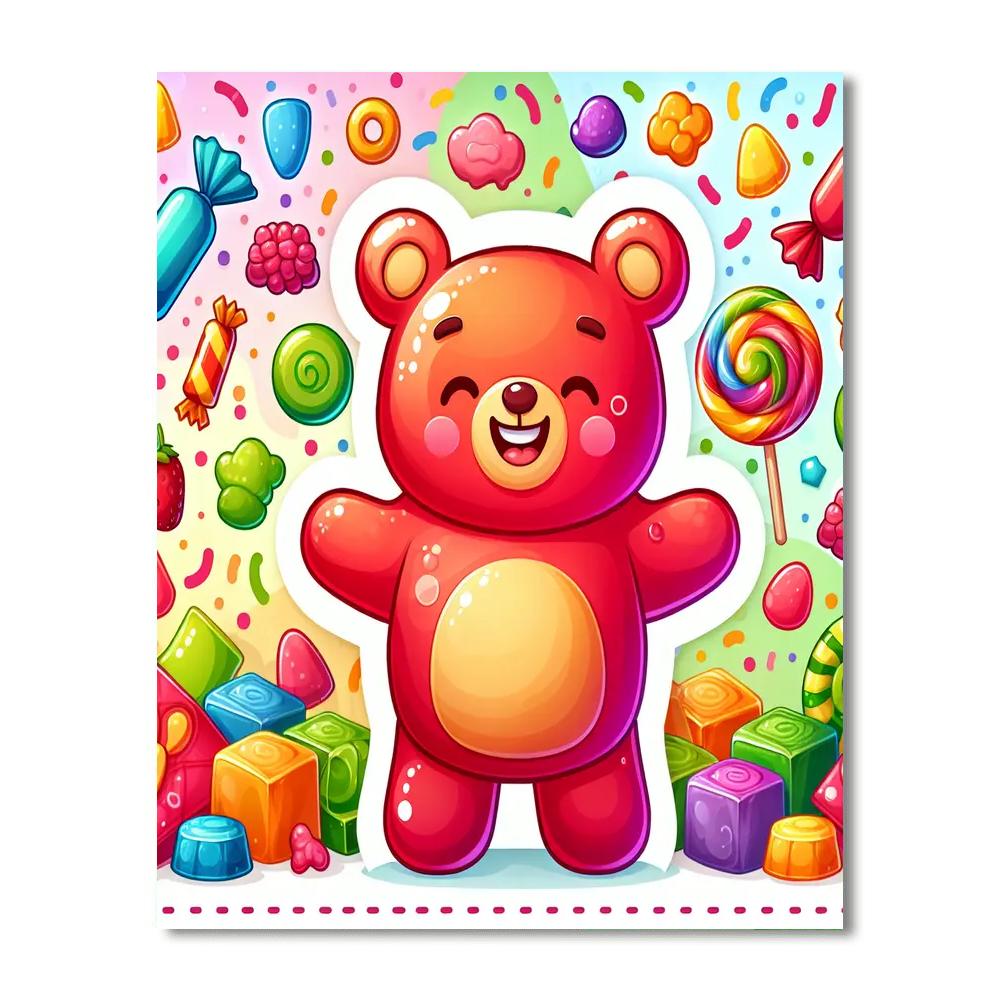 Giggles The Gummy Bear Numbered Painting Kits