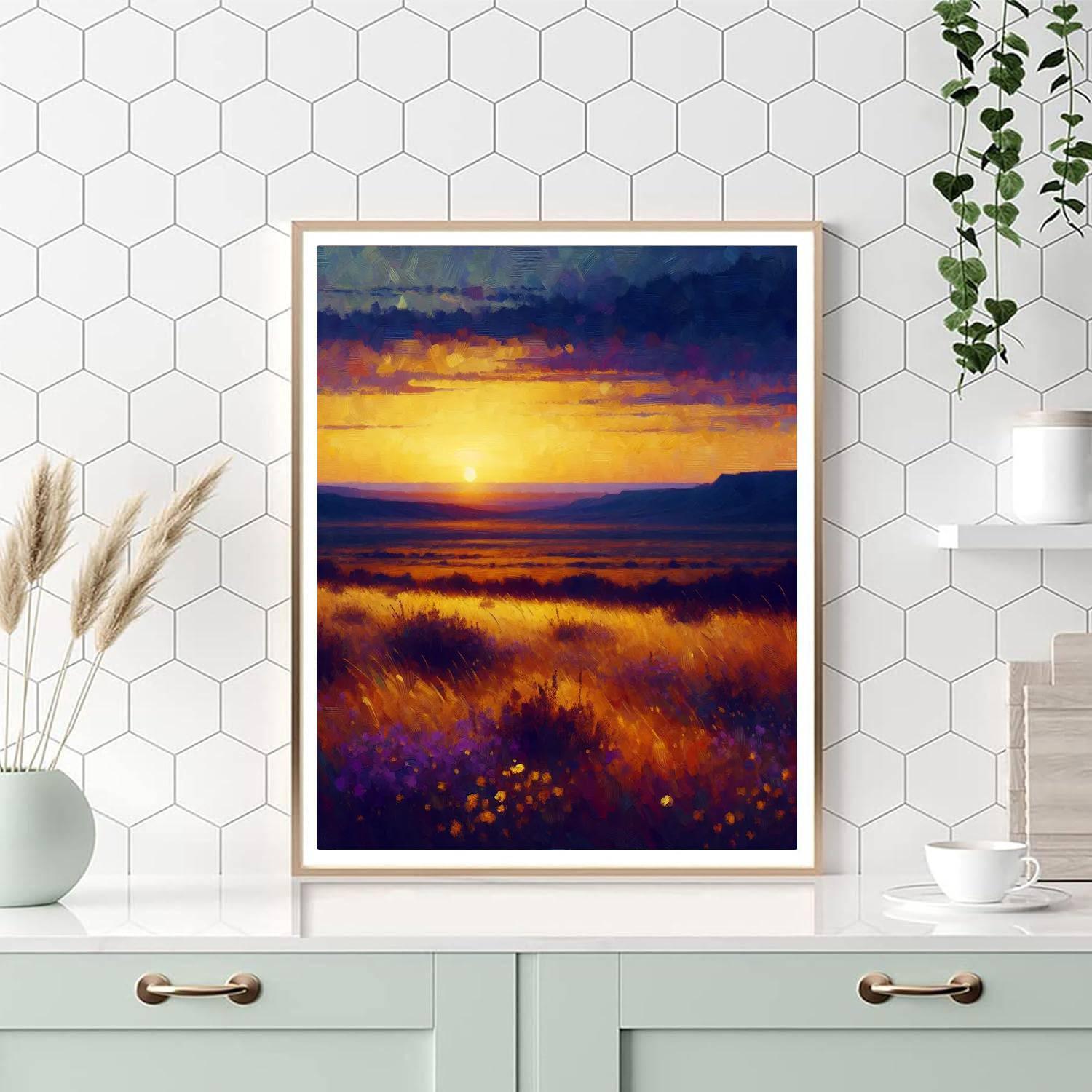 Golden Prairie Sunset Paint By Numbers