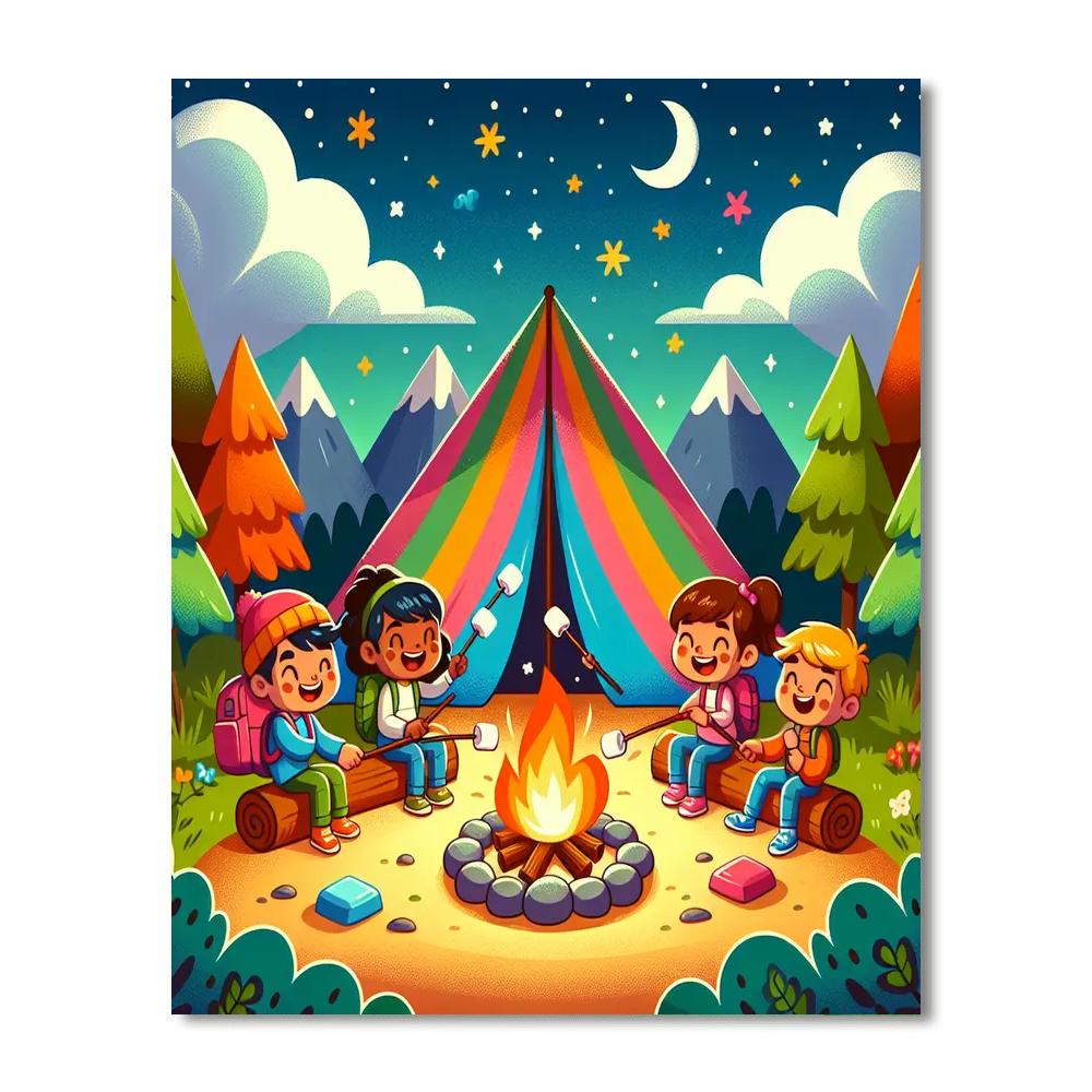 Adventurous Camping Scene Paint By Number
