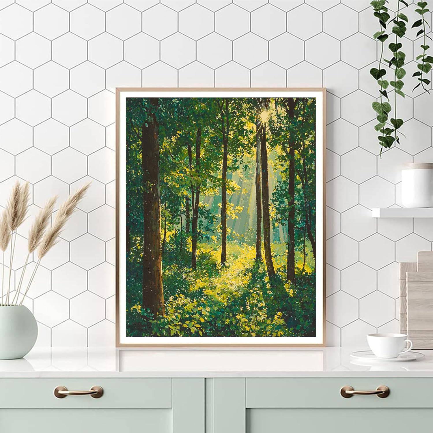 Georges Seurat Inspired Mystic Forest Echo  Painting Number Kit