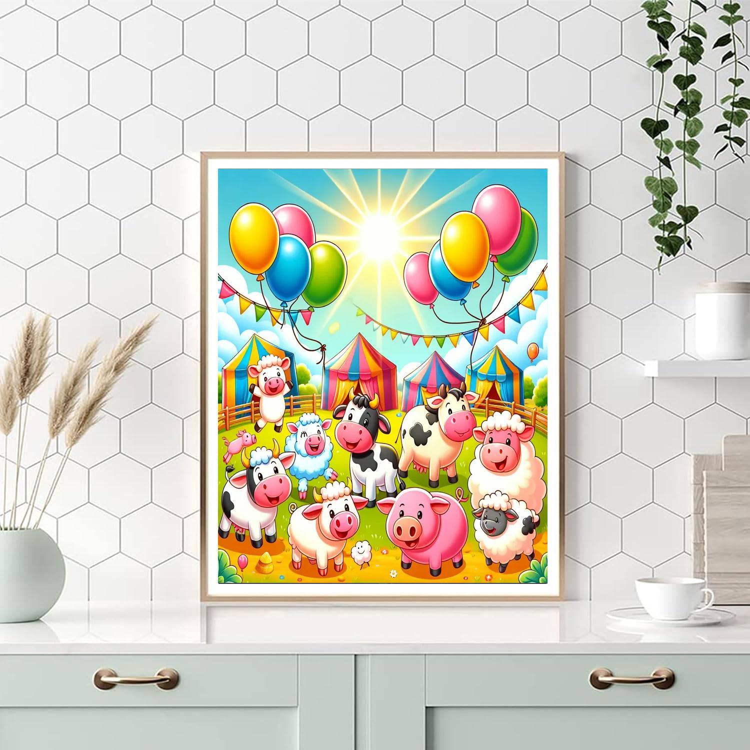 Funny Farmyard Festival Paint By Color