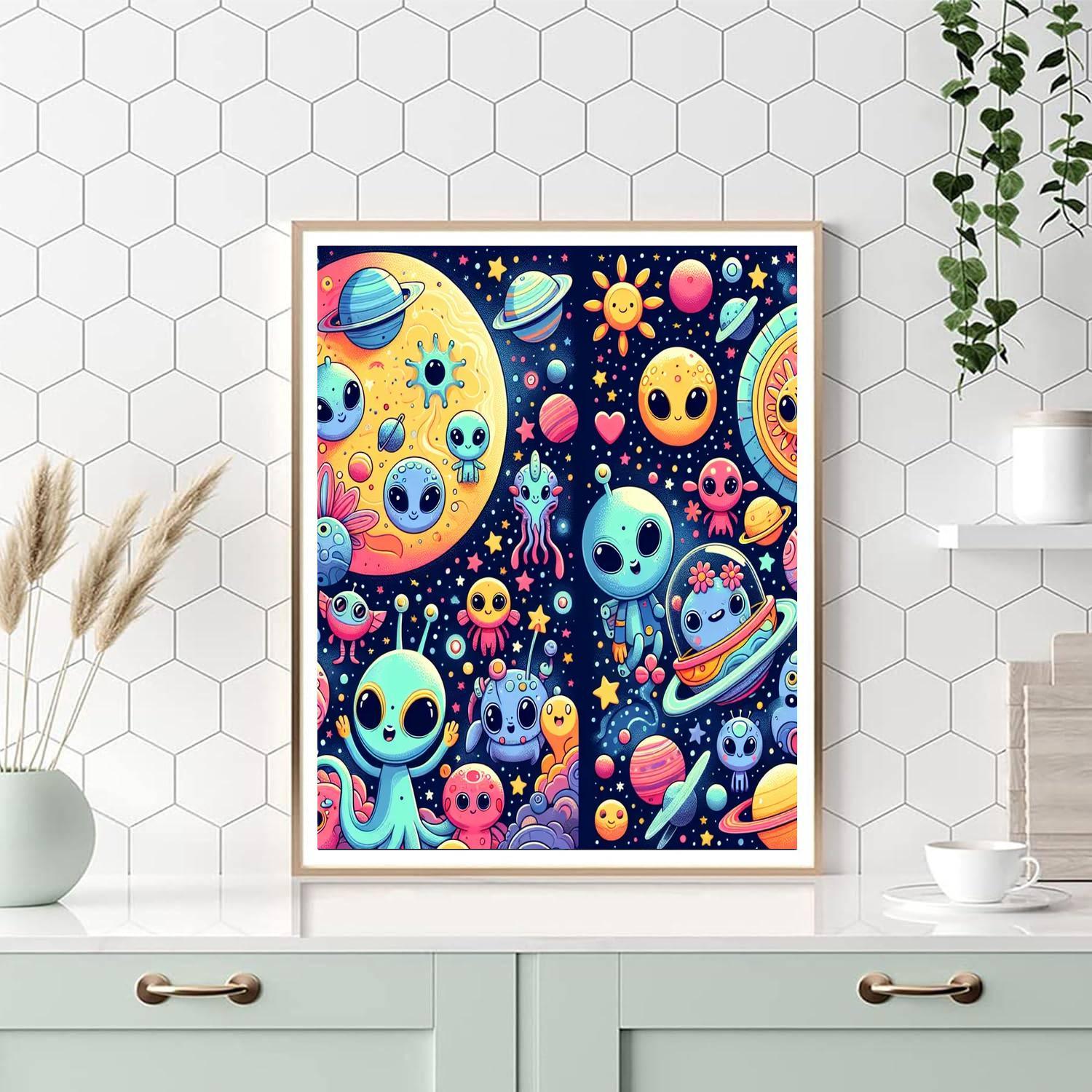 Outer Space Alien Adventures Numbered Painting Kits