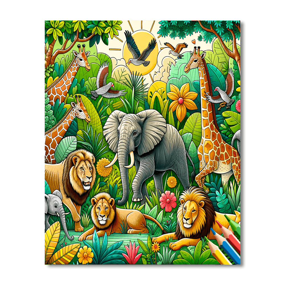 Joyful Safari Expedition Painting Number Kit
