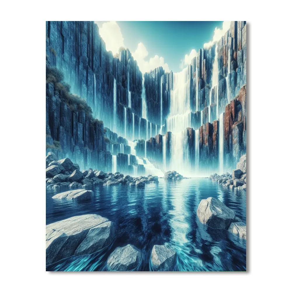 Majestic Waterfall Panorama Numbered Painting Kits