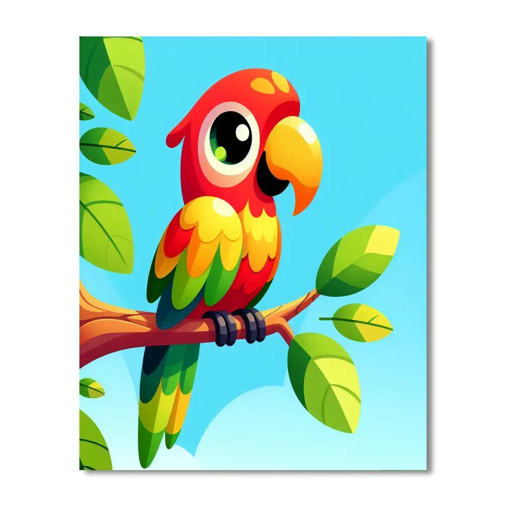 Brightly Colored Parrot Paint By Number