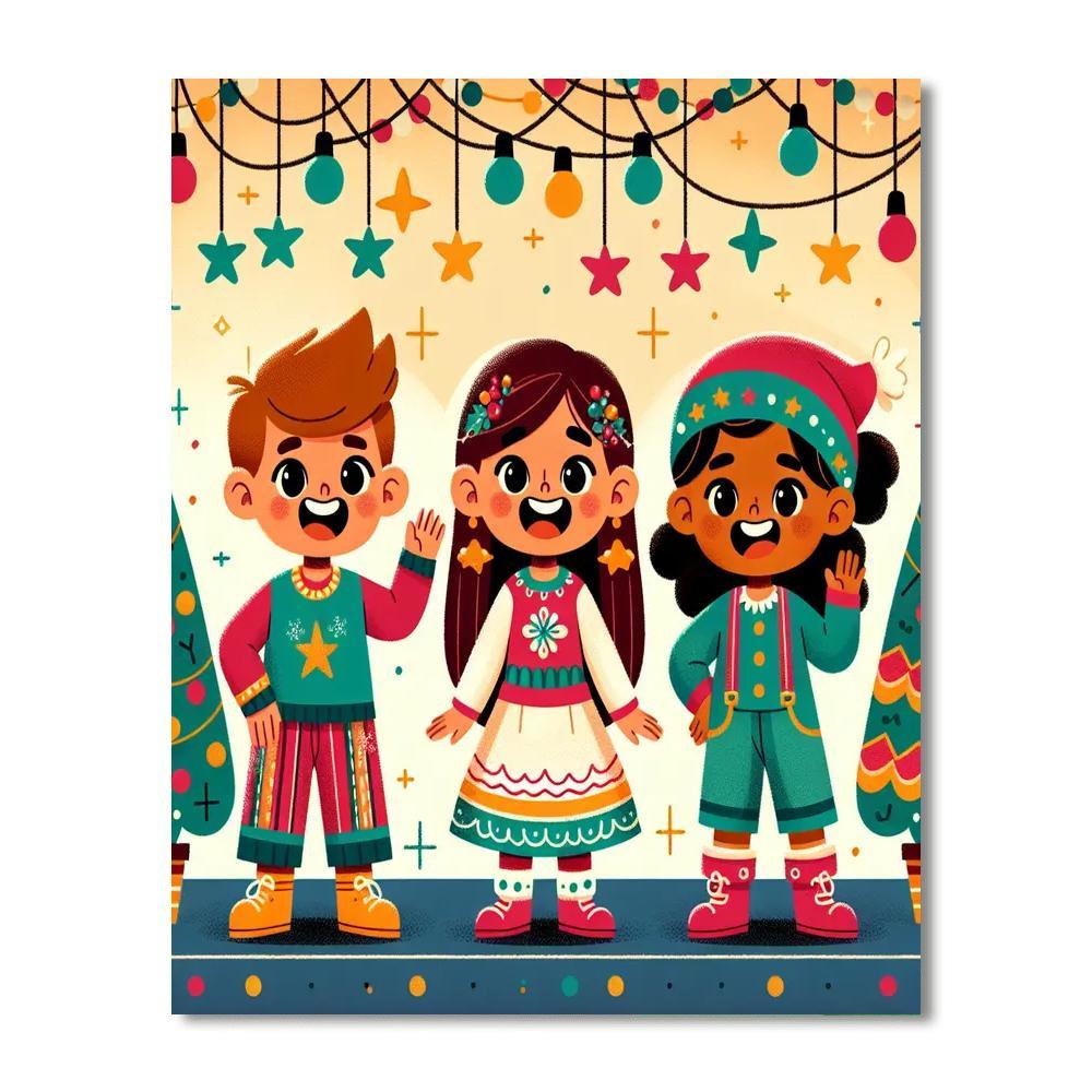 Cheerful Holiday Celebration Paint By Numbers Kits