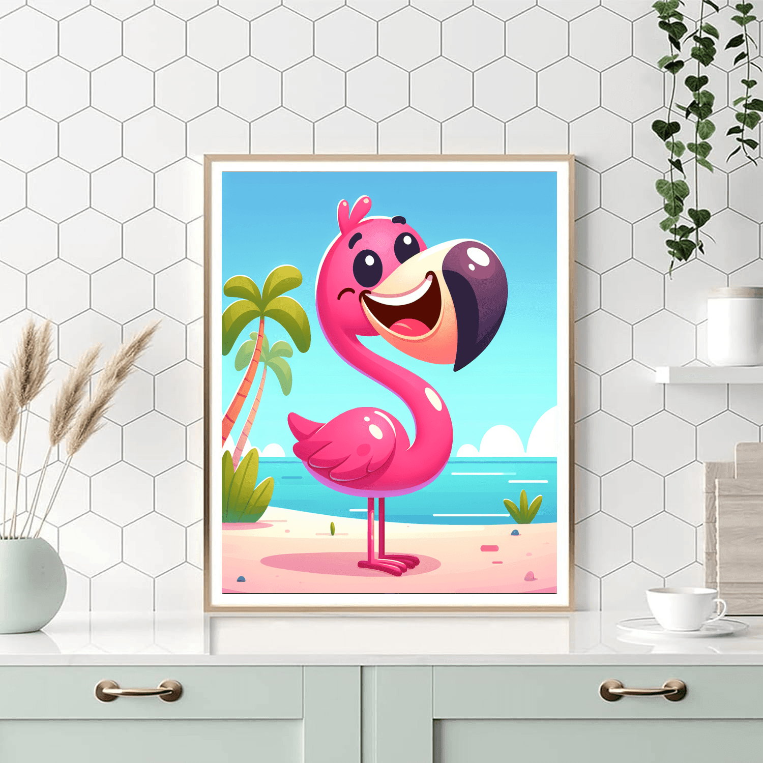 Funny Flamingo Painting By Numbers Kit
