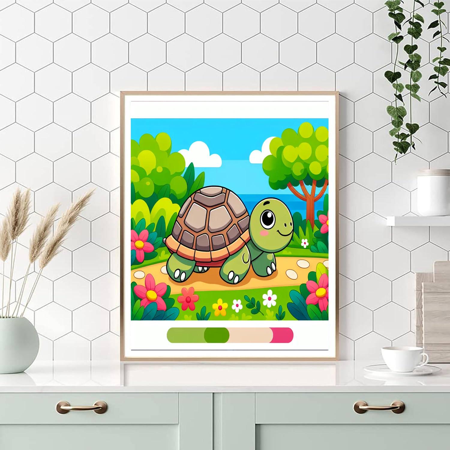 Tiny Tortoise Trek Painting Number Kit