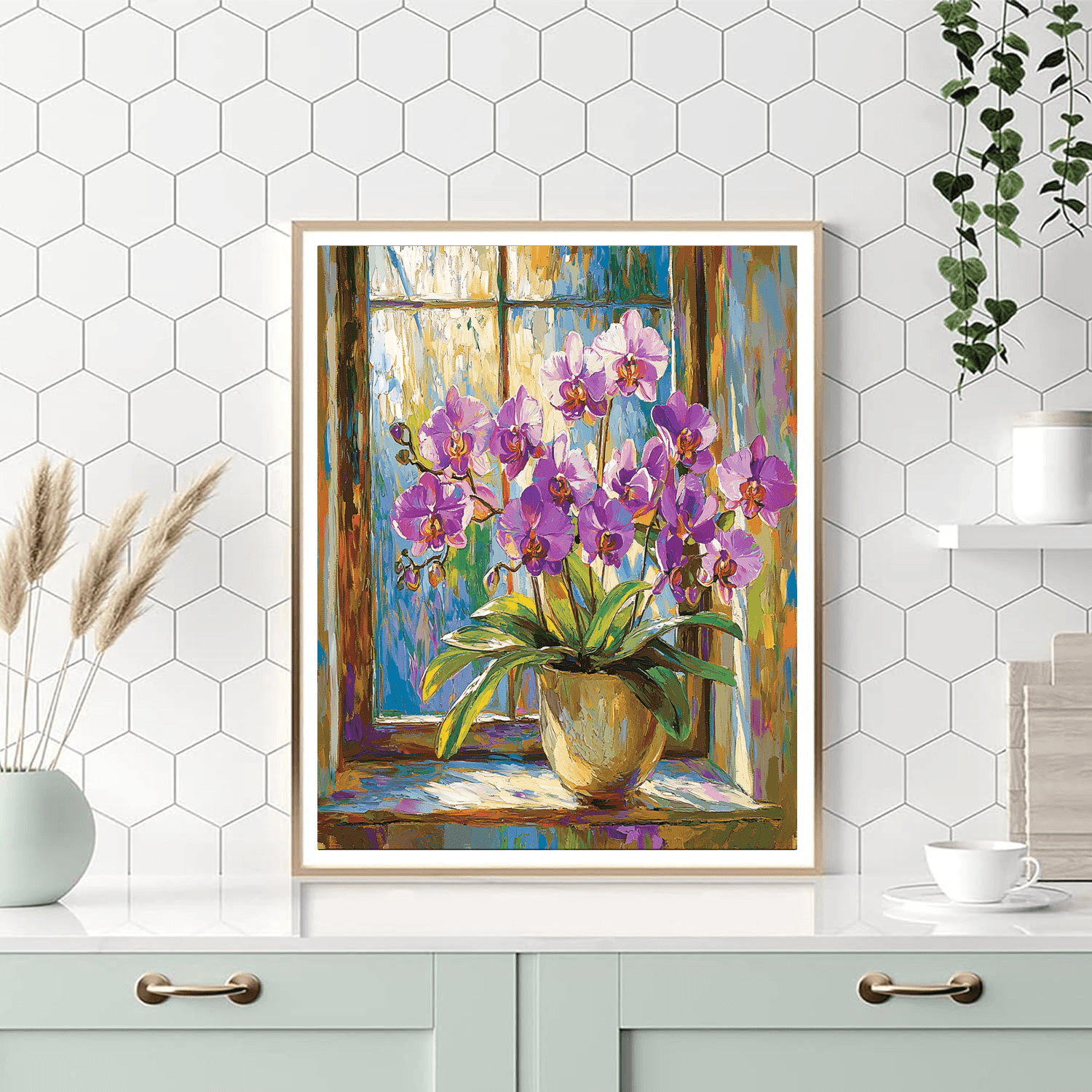 Vincent Van Gogh Inspired Orchid Bloom  Paint By Color