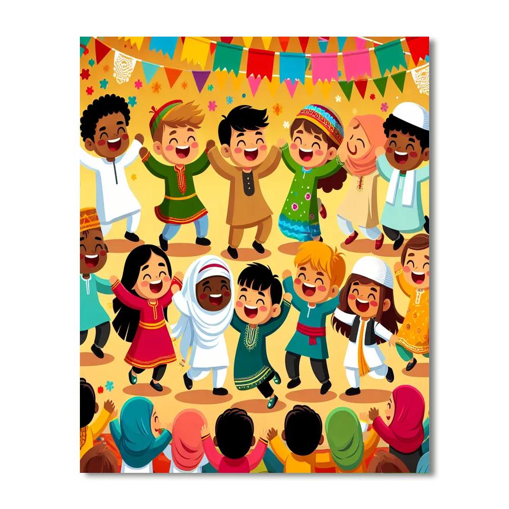 Festive Cultural Celebration Number Painting