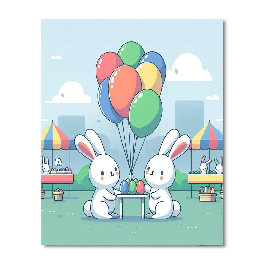 Bouncing Bunny Bazaar Number Painting