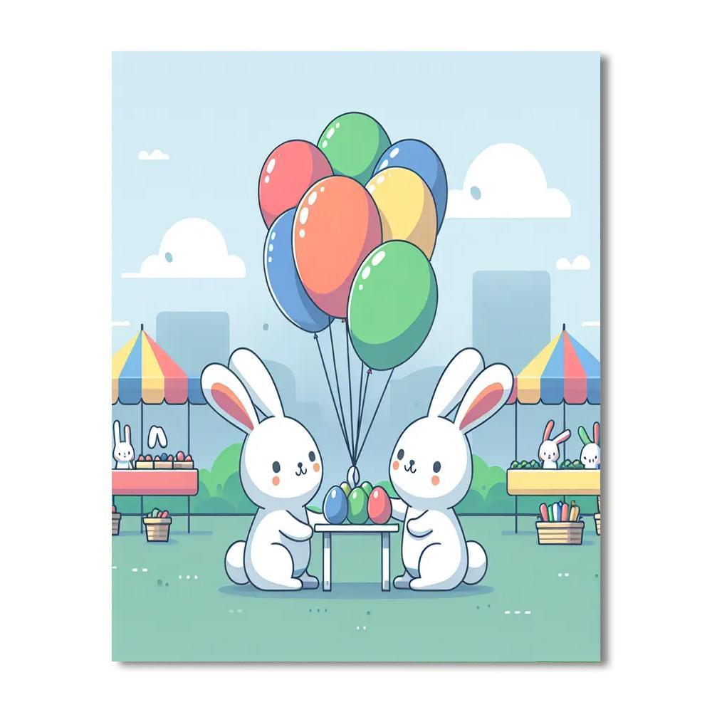 Bouncing Bunny Bazaar Number Painting