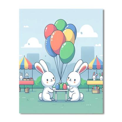 Bouncing Bunny Bazaar Number Painting