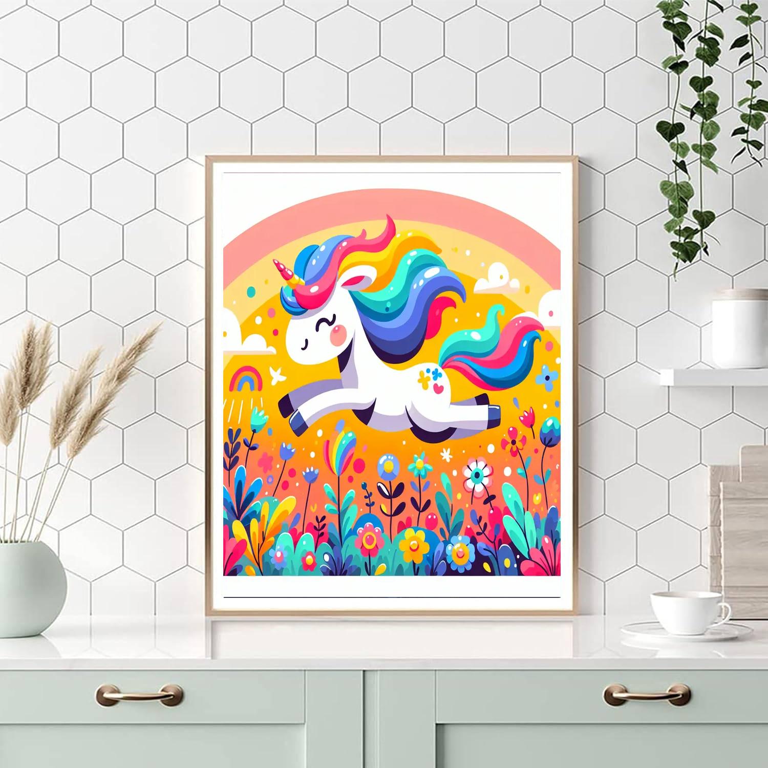 Unicorn's Dreamy Meadow Numbered Painting Kits