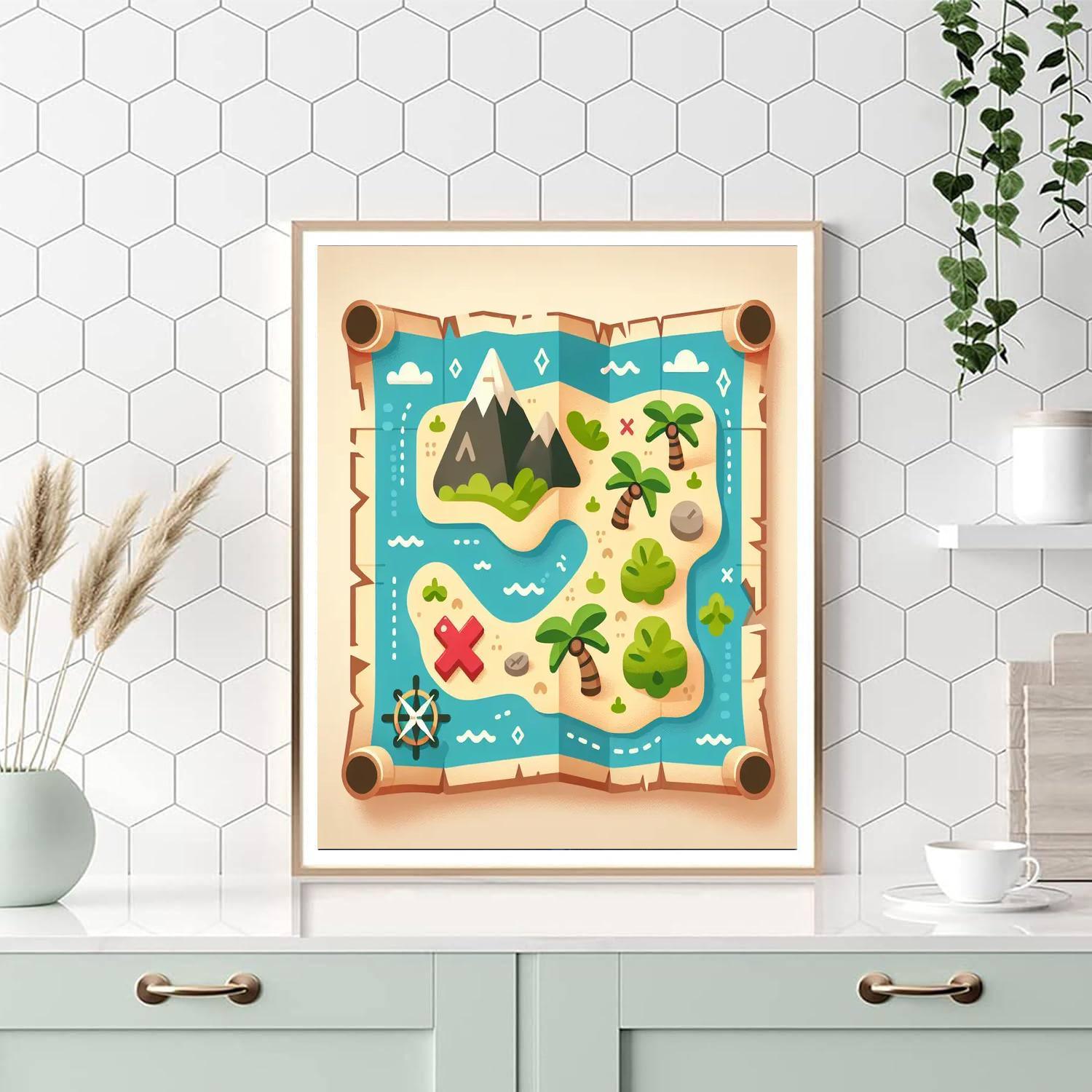 Charming Pirate Treasure Map Paint By Numbers Kits
