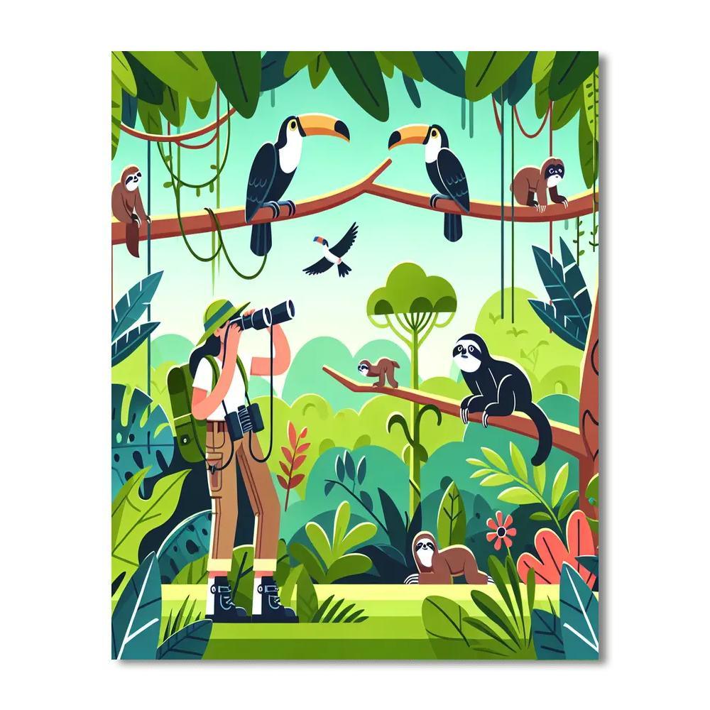 Tropical Rainforest Trek Paint By Color