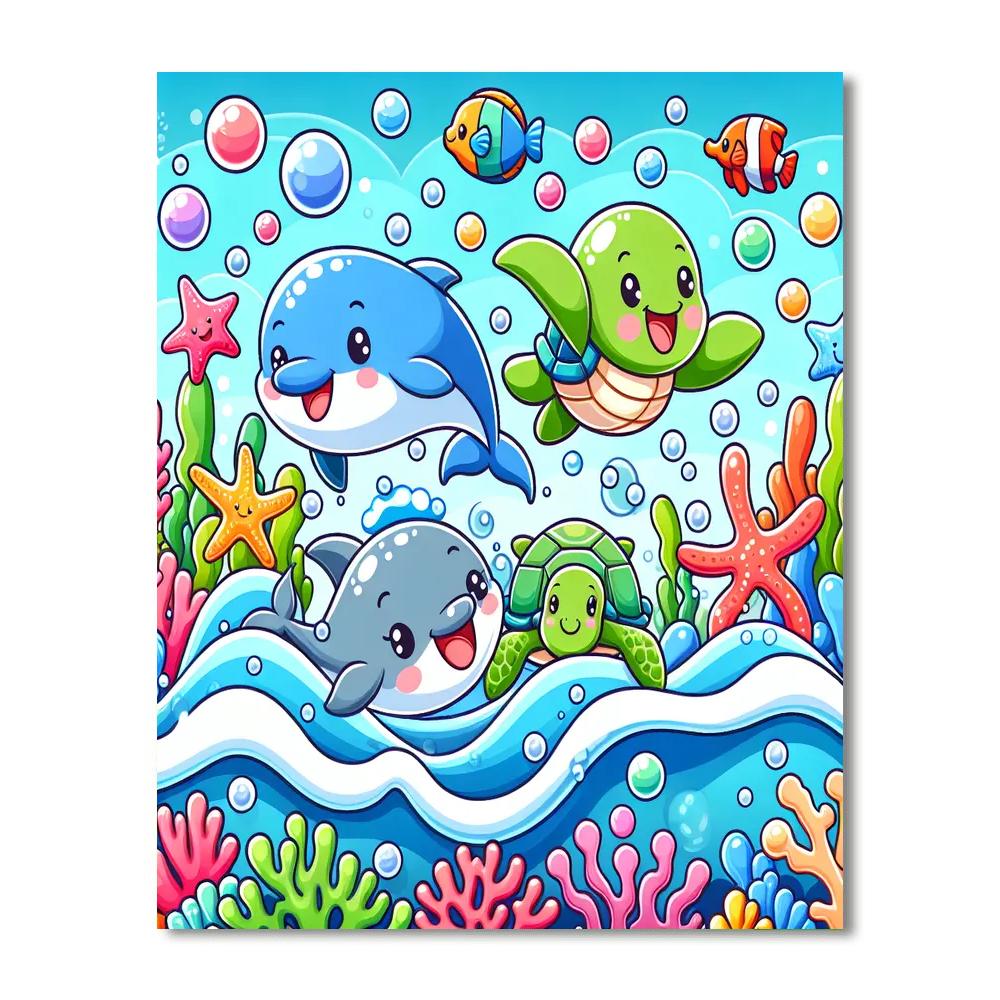 Silly Sea Splash Painting Number Kit