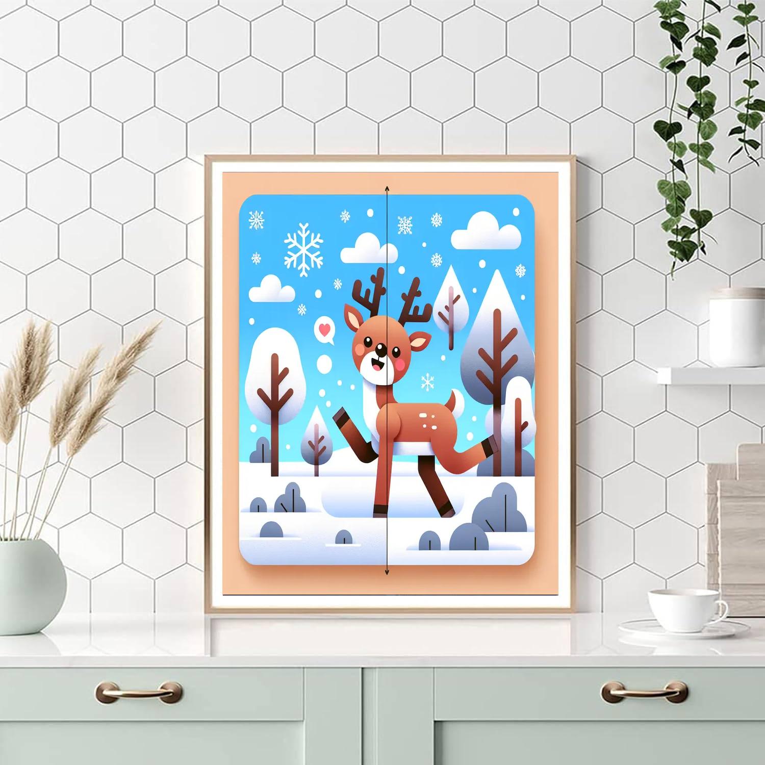 Festive Reindeer Celebration Paint By Numbers Art