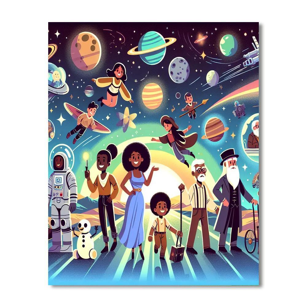 Space Time Travelers Painting Number Kit