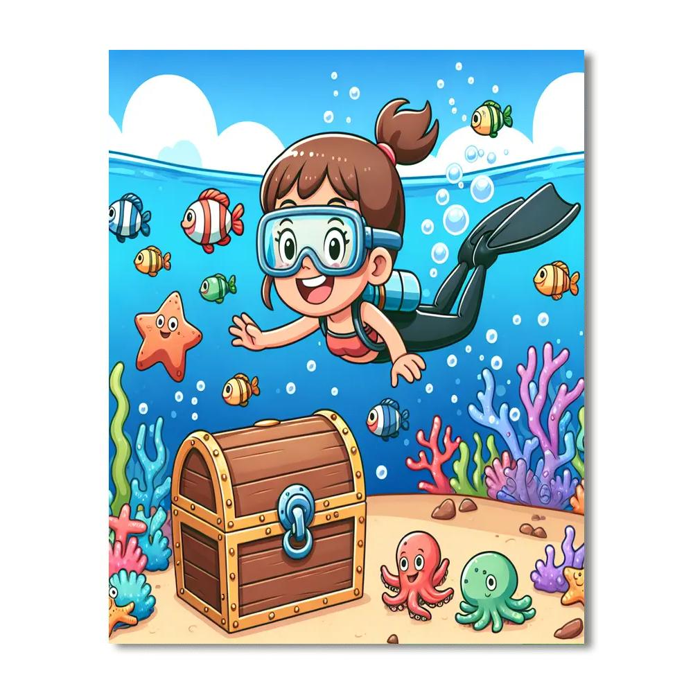 Undersea Treasure Expedition Paint By Numbers Art