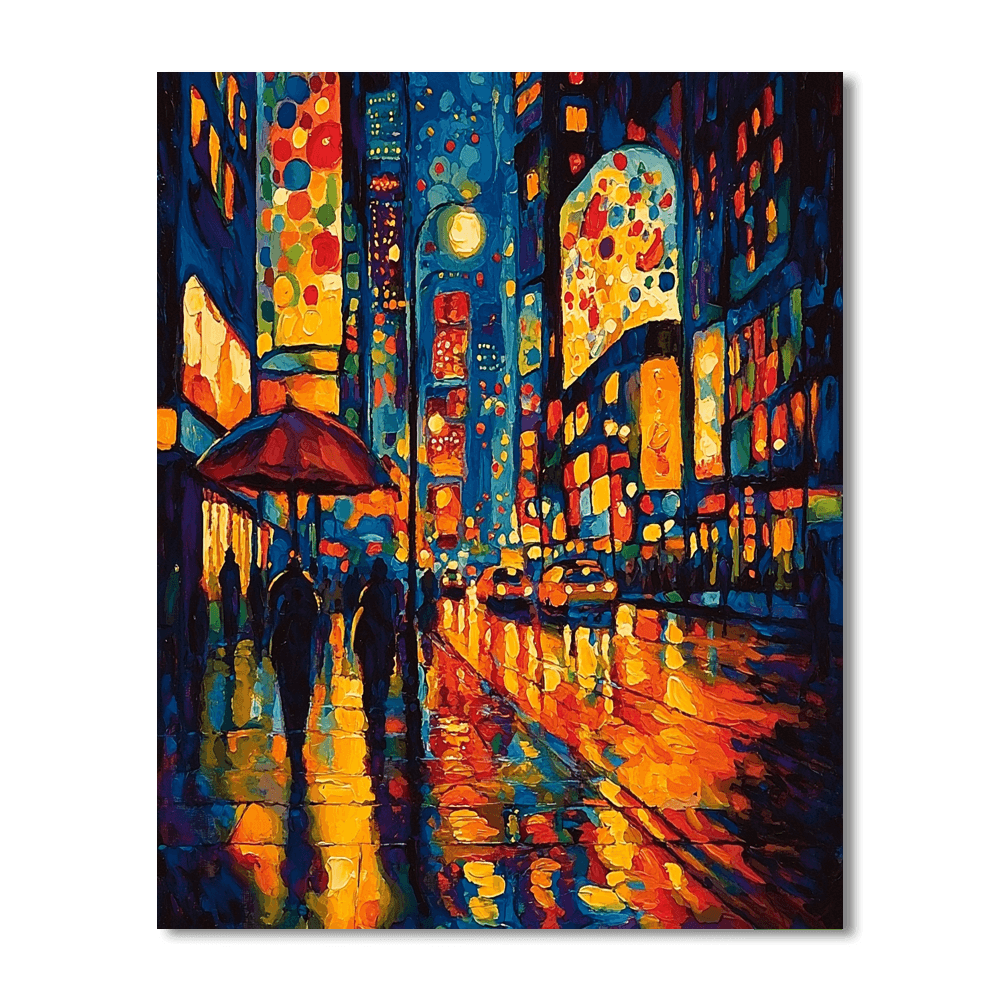 Marc Chagall Inspired Dynamic City Lights  DIY Paint By Numbers