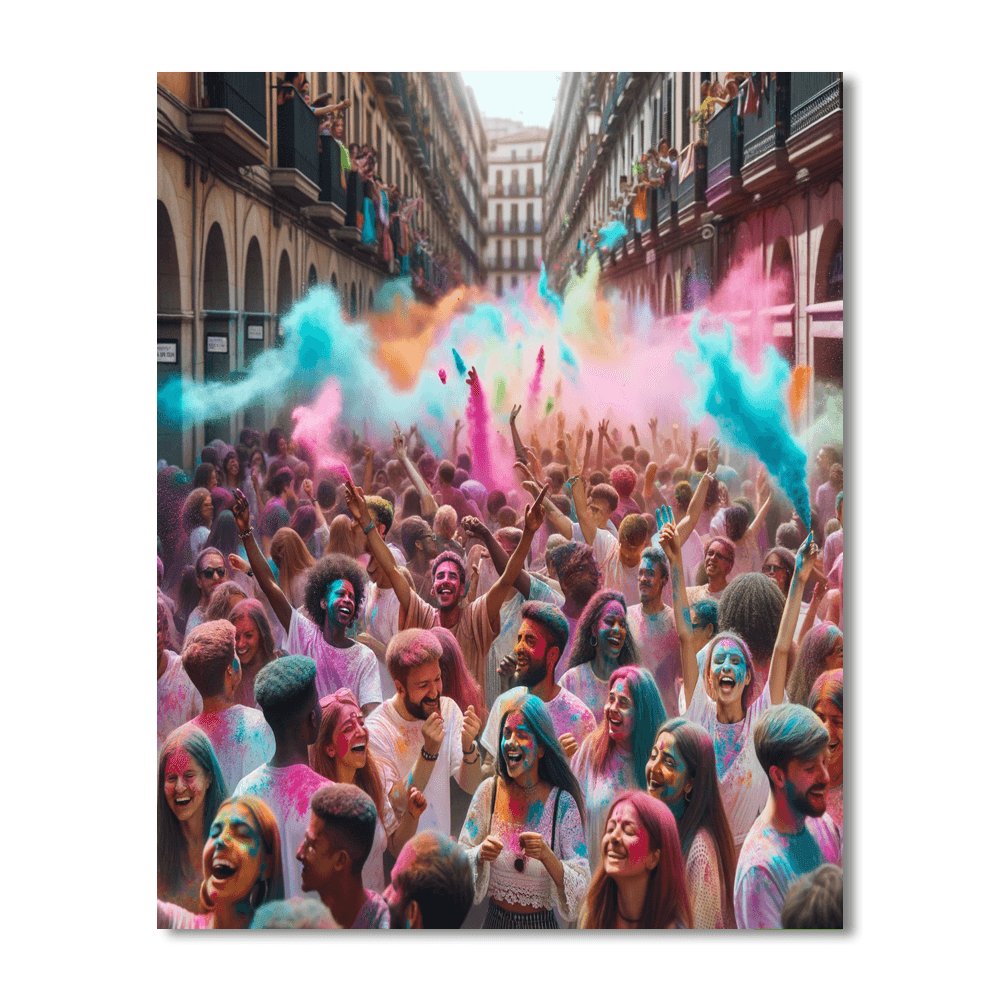 Festival Of Colors - India Number Painting