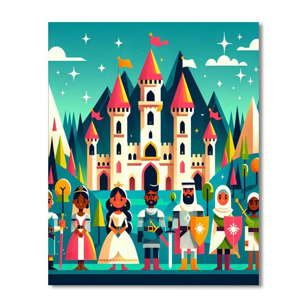 Princess And Knights Quest Number Painting