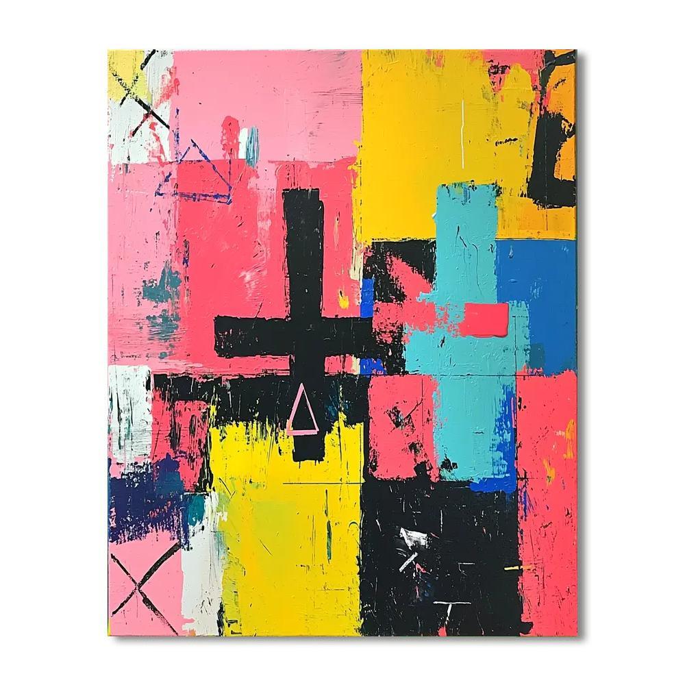 Jean-Michel Basquiat Inspired Voices Of The Abstract  Paint By Color