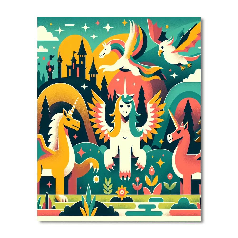 Mythical Menagerie Paint By Numbers Art