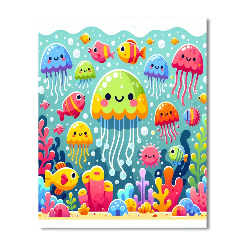 Silly Jellyfish Friends Numbered Painting Kits