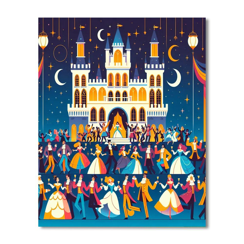 Fairytale Castle Party Number Painting