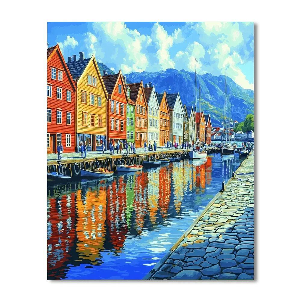 Bergen's Bryggen Wharf Painting Number Kit