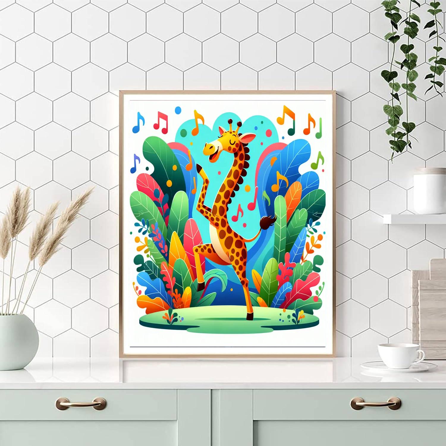 Jungle Jive Giraffe Number Painting