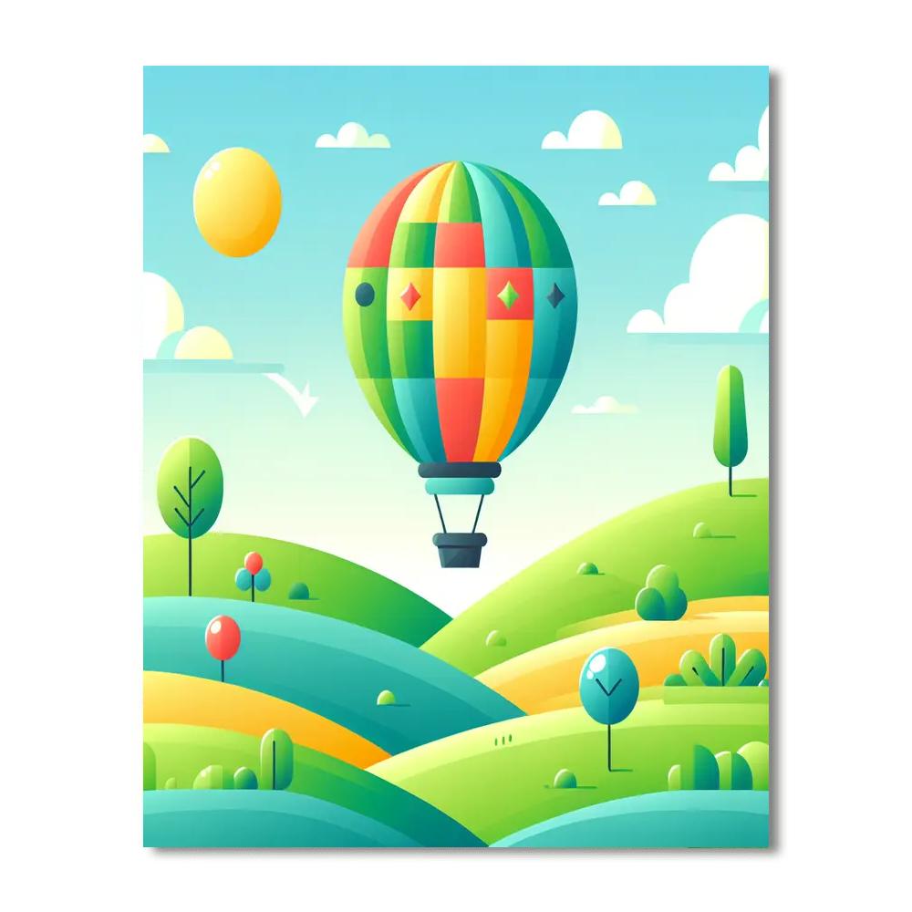Sky-high Balloon Ride Painting Number Kit