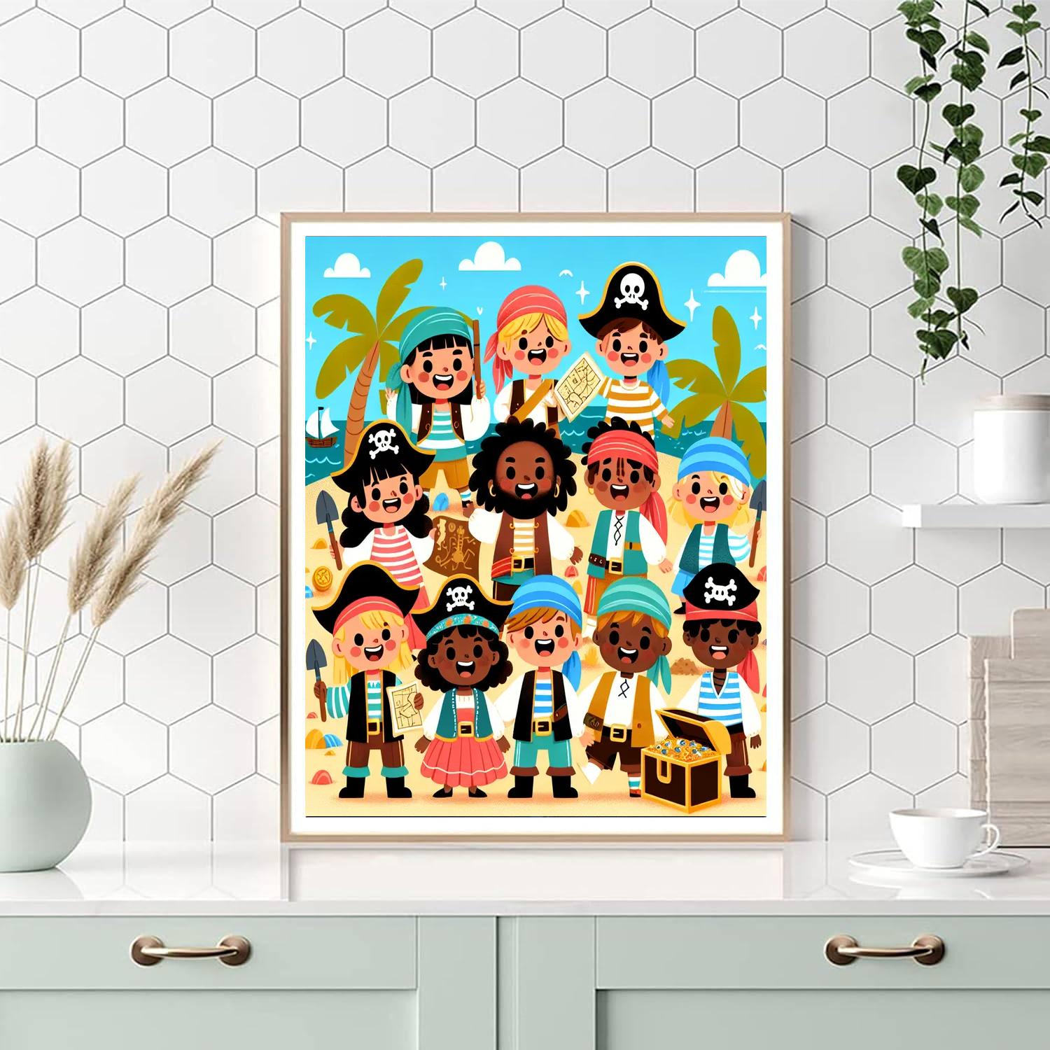 Adventurous Little Pirates Painting By Numbers Kit