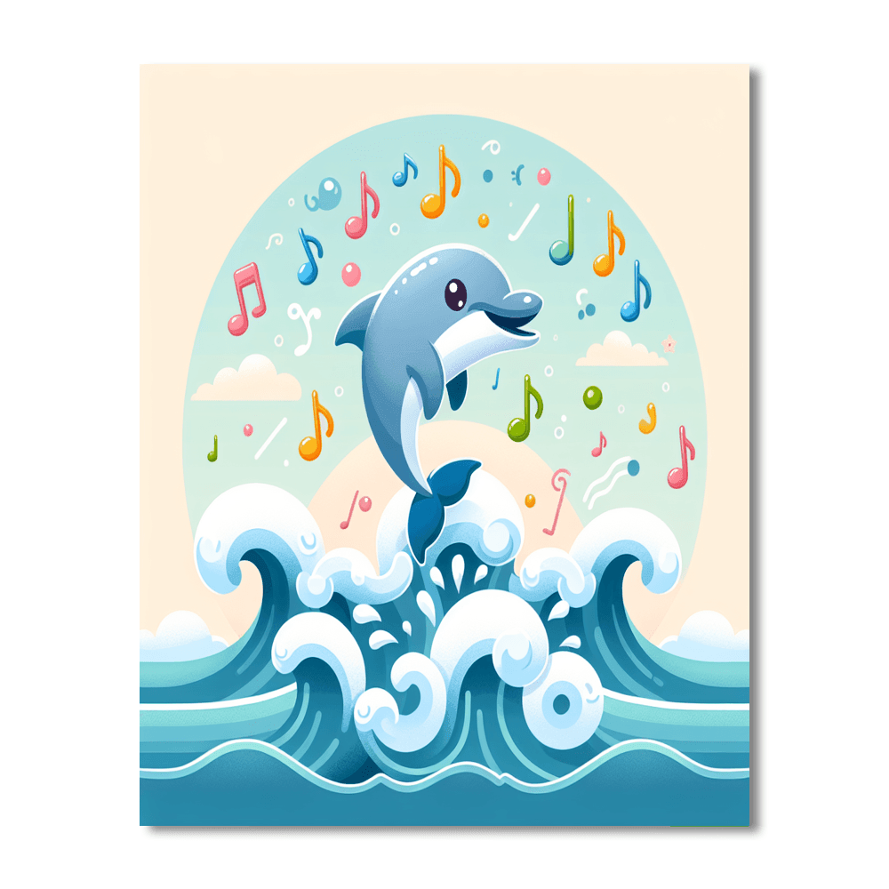 Musical Dolphins Number Painting