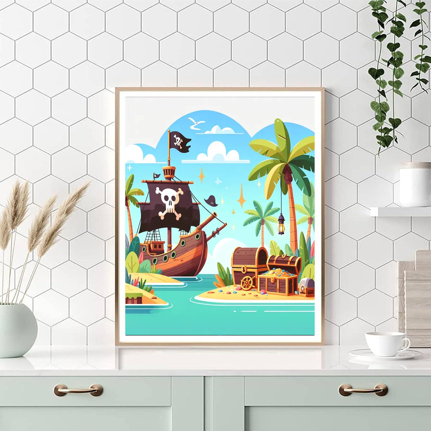 Treasure Island Escape Number Painting