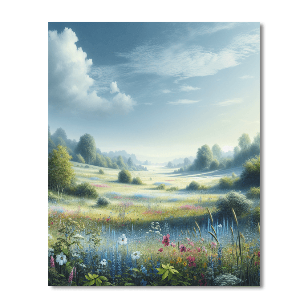Idyllic Country Meadows Number Painting