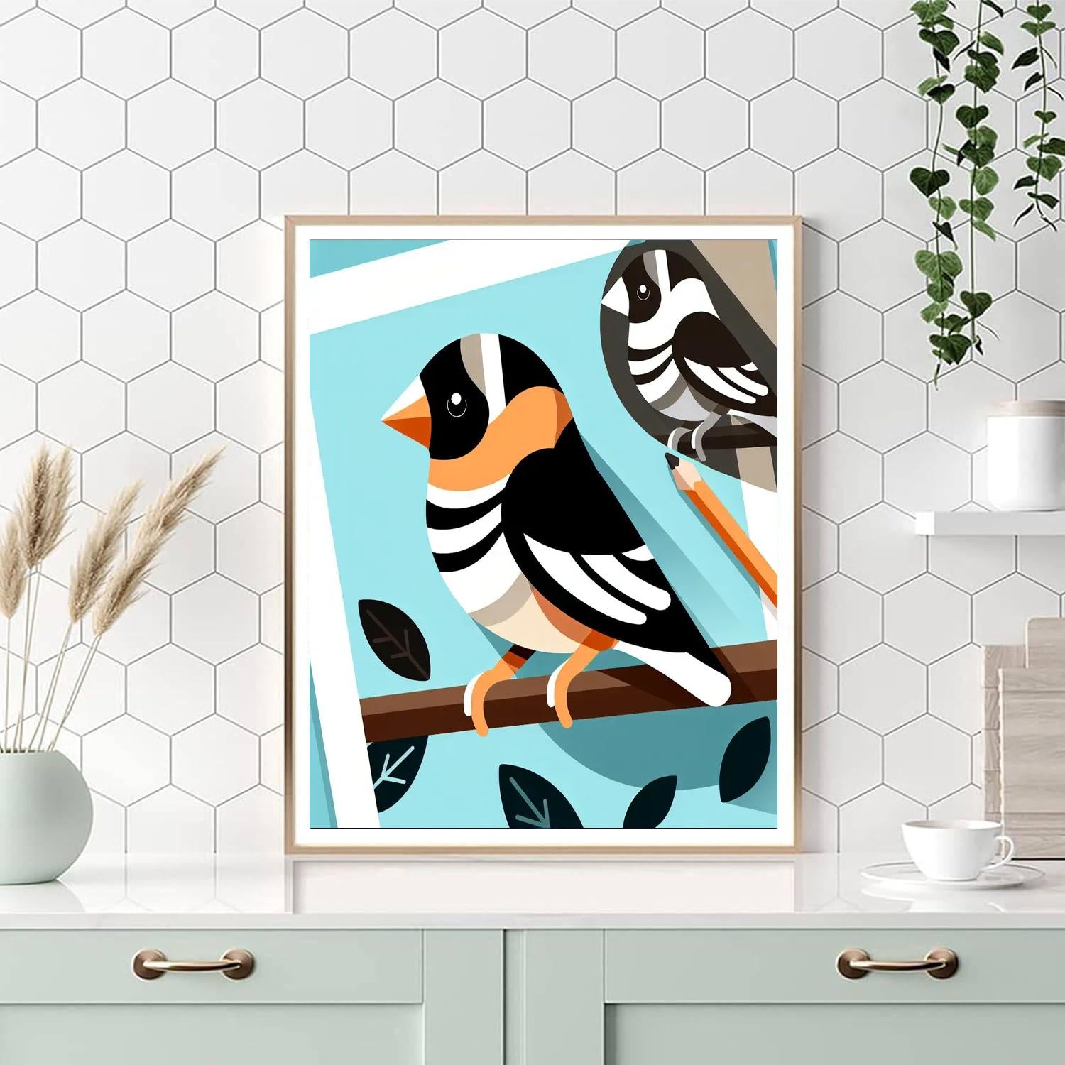Zealous Zebra Finch Paint By Numbers Art