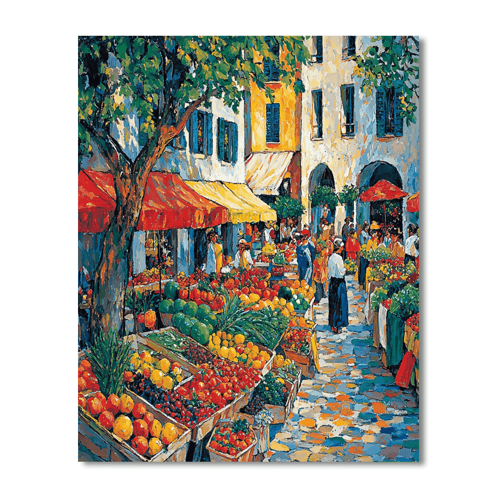 Pierre Bonnard Inspired Joyful Market Day  Painting By Numbers Kit