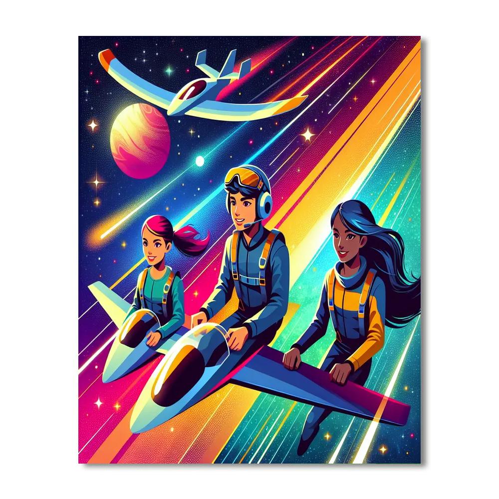 Galactic Glider Adventure Painting By Numbers Kit