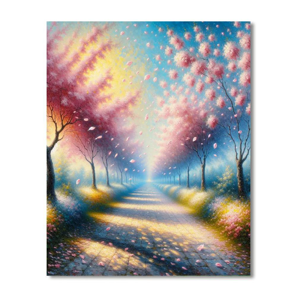 Sunlit Blossom Pathway Paint By Numbers