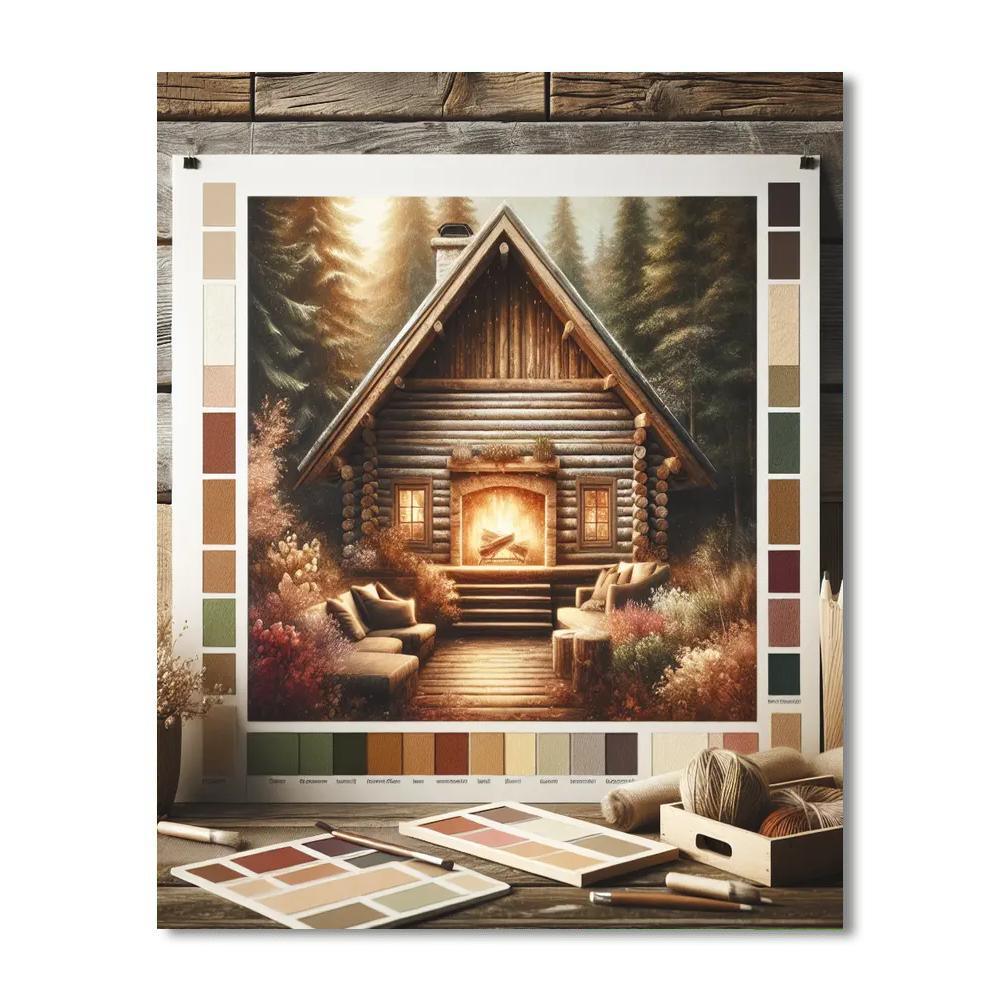 Charming Rustic Cabin Retreat Paint By Color