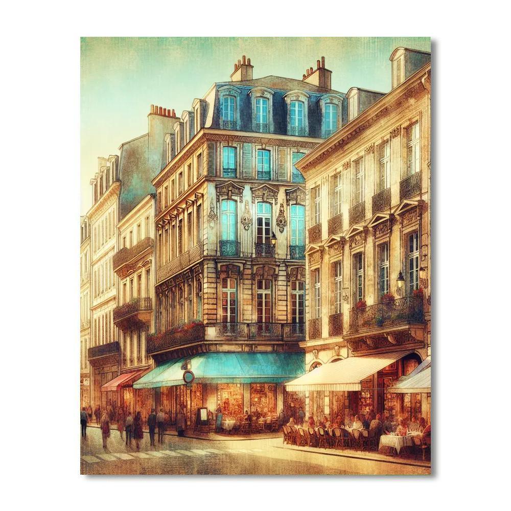 Old-world European Street Paint By Numbers Art